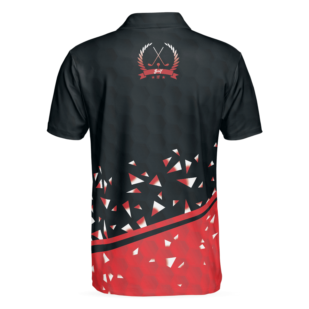 Sporty Golf Breaker Red And Black Golf Polo Shirt, Red And White Triangle Pattern Shirt Design, Best Golf Gift Idea - Amzanimalsgift
