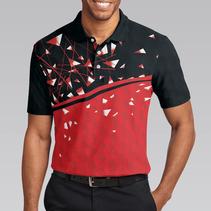 Sporty Golf Breaker Red And Black Golf Polo Shirt, Red And White Triangle Pattern Shirt Design, Best Golf Gift Idea - Amzanimalsgift