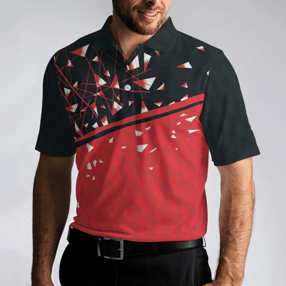 Sporty Golf Breaker Red And Black Golf Polo Shirt, Red And White Triangle Pattern Shirt Design, Best Golf Gift Idea - Amzanimalsgift