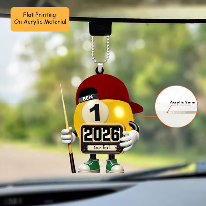Personalized Christmas Billiard Ornament, Billiard Ball Calender, Custom Ornament Christmas Gift, Keychain Billiard Christmas, Car Ornament Billiard Christmas