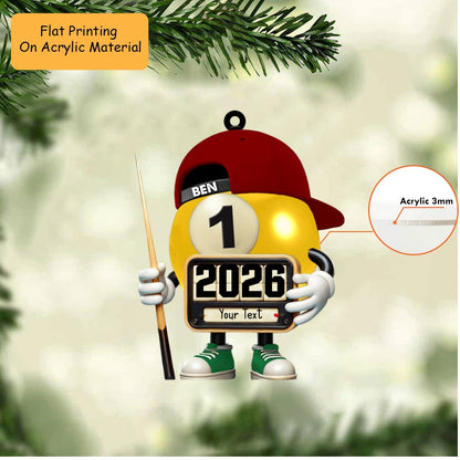 Personalized Christmas Billiard Ornament, Billiard Ball Calender, Custom Ornament Christmas Gift, Keychain Billiard Christmas, Car Ornament Billiard Christmas