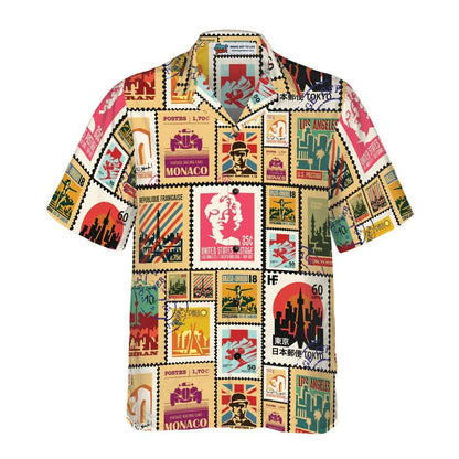 Stamps Cities World Vintage Travel Hawaiian Shirt - Perfect Gift For Lover, Friend, Family - Amzanimalsgift