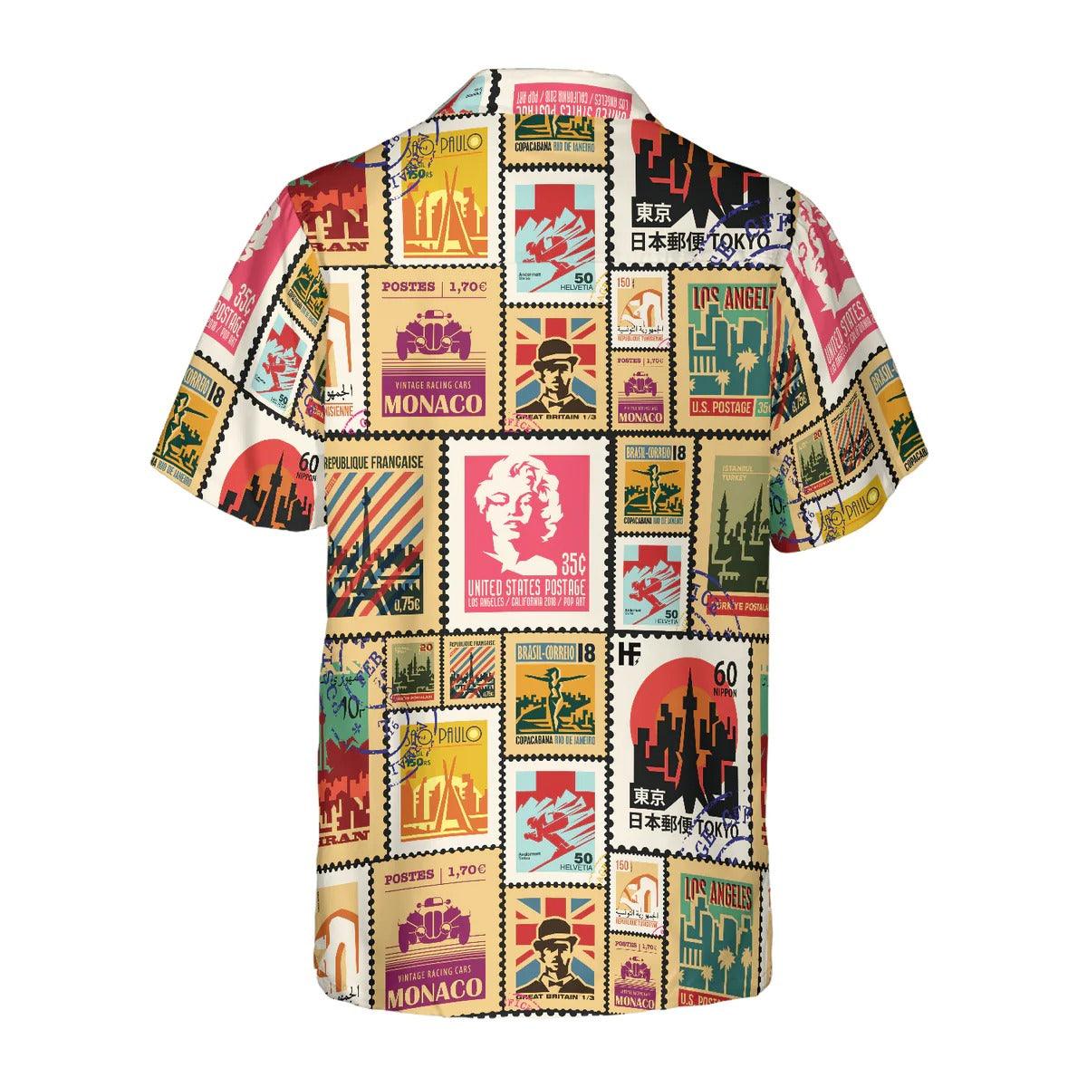 Stamps Cities World Vintage Travel Hawaiian Shirt - Perfect Gift For Lover, Friend, Family - Amzanimalsgift