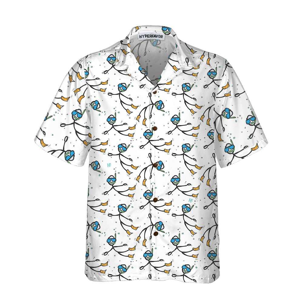 Stickfigures Scuba Diving Aloha Hawaiian Shirt For Summer, Scuba Diving Hawaiian Shirt For Men Women Adults, Best Gift For Friend, Scuba Diving Lovers - Amzanimalsgift