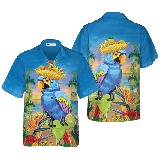 Summer Beach Parrot Hawaiian Shirt, Colorful Summer Aloha Shirts For Men Women, Perfect Gift For Husband, Wife, Boyfriend, Friend - Amzanimalsgift