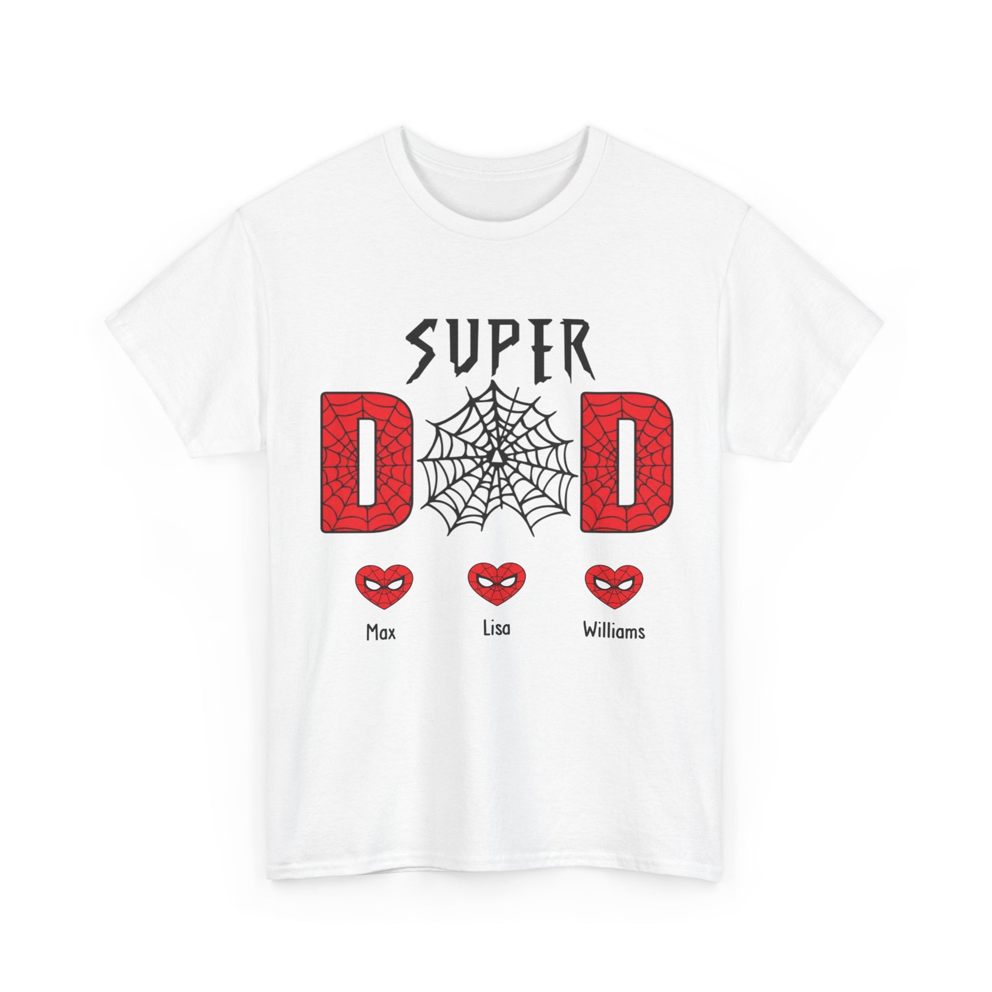 Super Dad Spider - Personalized Father's Day Shirts with Kids Name Shirt, Unique Gift for Dad