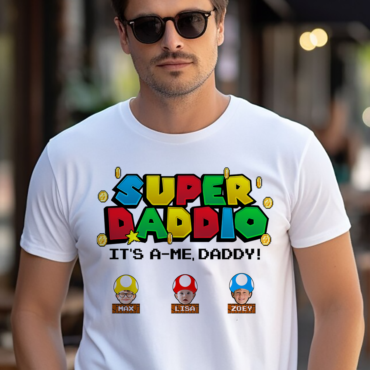 Super Daddio - Family Personalized Custom Unisex T-shirt, Hoodie, Sweatshirt - Father's Day, Birthday Gift For Dad