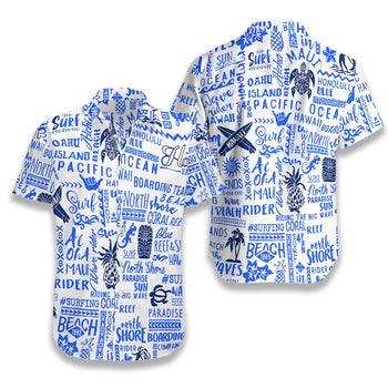 Surfing Pattern Hawaiian Shirt, Surfing Aloha Shirt, Summer Hawaiian Shirt - Perfect Gift For Men Women, Beach Lover, Friends, Family, Summer Lovers - Amzanimalsgift