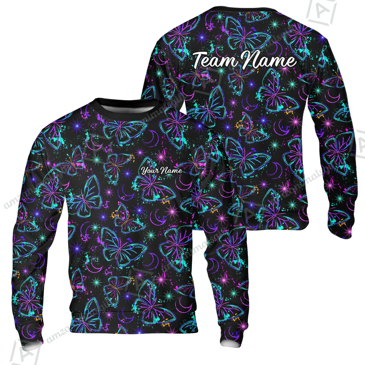 Custom Bowling Jersey Polo Shirt, Butterfly Moon Bowling, Custom Bowling Jersey Team Shirt For Players With Name & Team Name