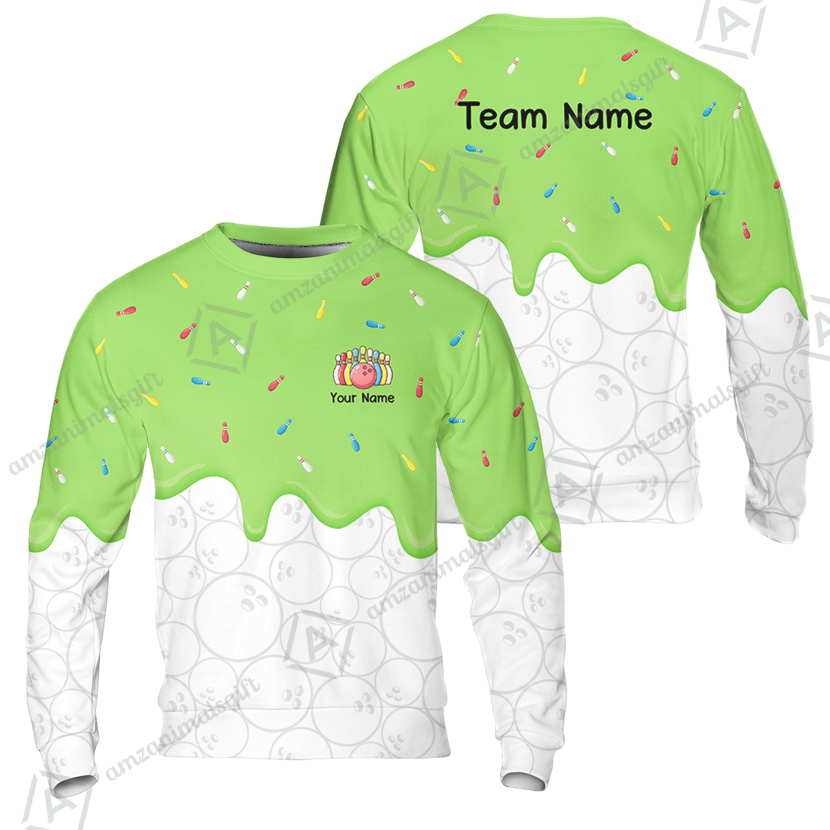 Customized Bowling Jersey Shirt, Ice Cream Sweet Melting Drip Bowling, Custom Bowling Team Shirt With Name and Team Name