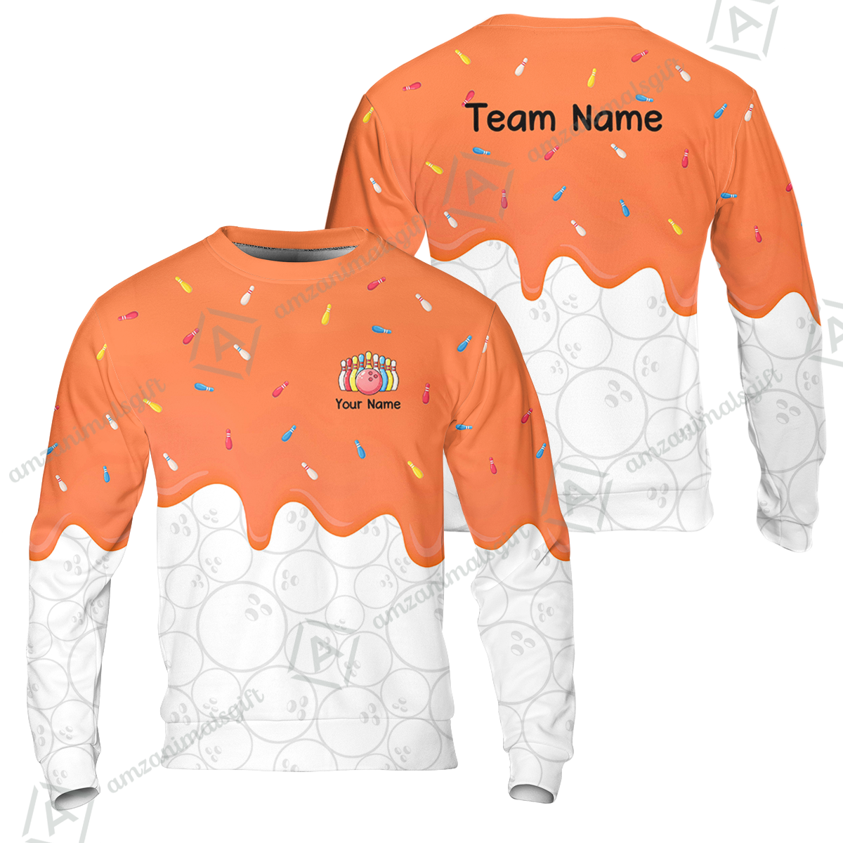 Customized Bowling Jersey Shirt, Ice Cream Sweet Melting Drip Bowling, Custom Bowling Team Shirt With Name and Team Name