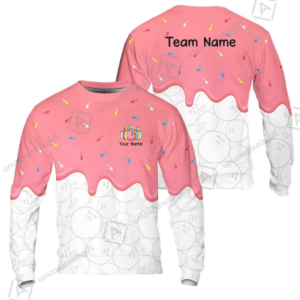 Customized Bowling Jersey Shirt, Ice Cream Sweet Melting Drip Bowling, Custom Bowling Team Shirt With Name and Team Name