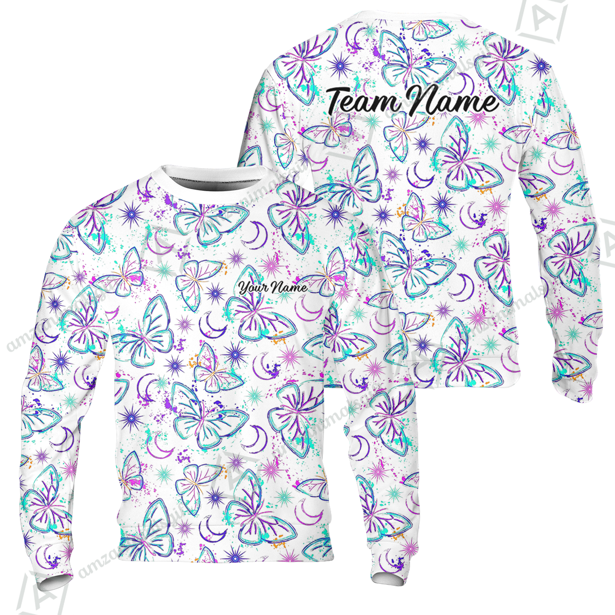 Custom Bowling Jersey Polo Shirt, Butterfly Moon Bowling, Custom Bowling Jersey Team Shirt For Players With Name & Team Name