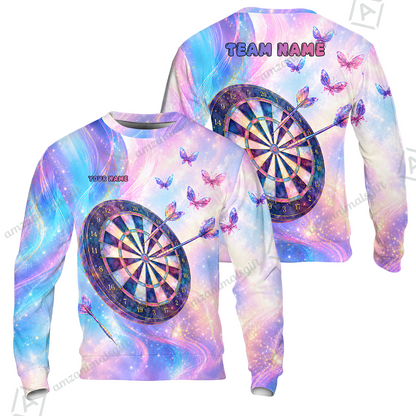 Custom Dart Jersey Team Shirt For Players, Dart Pastel Galaxy Butterfly, Personalize Name and Team Name