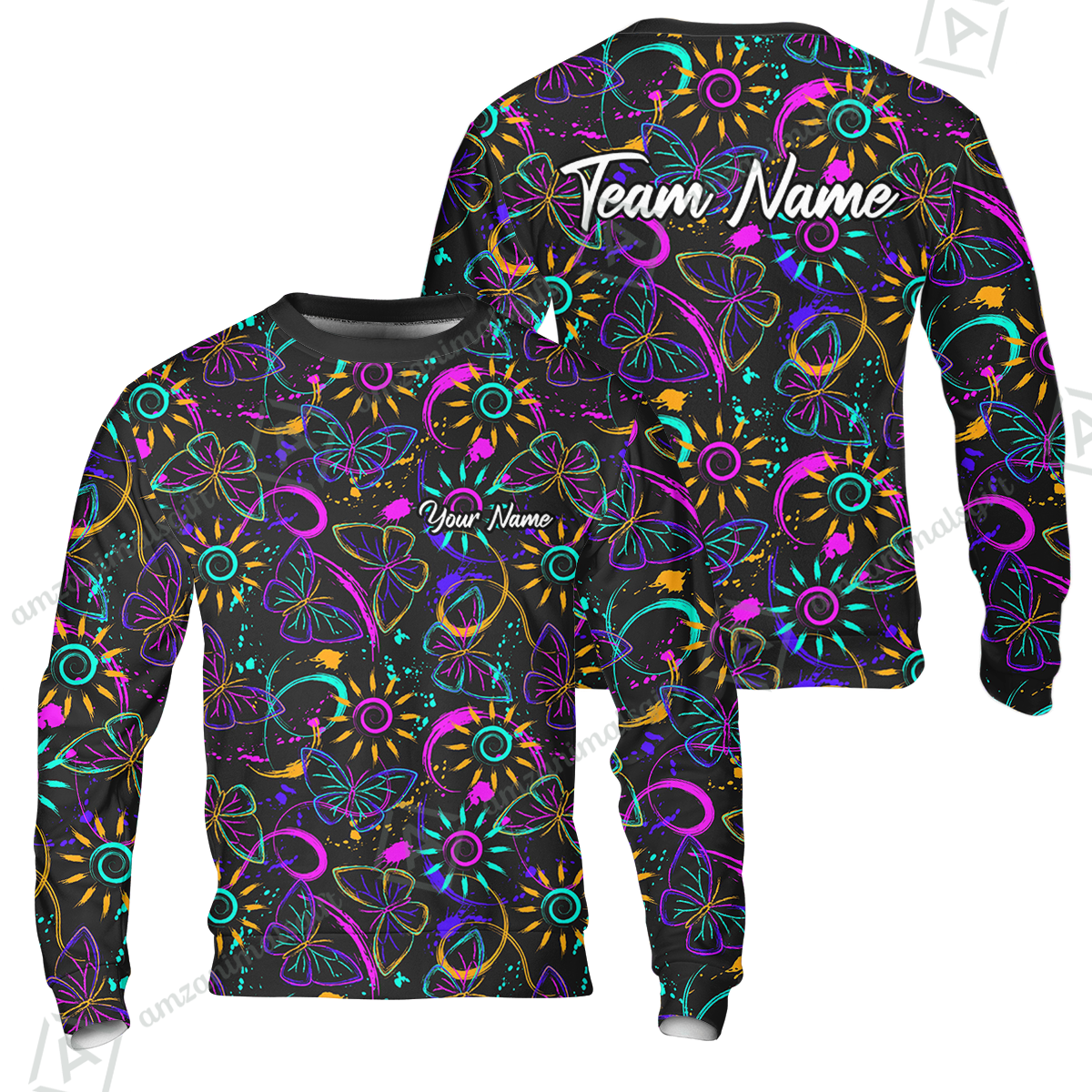 Custom Bowling Jersey Polo Shirt, Colorful Butterfly Bowling, Custom Bowling Jersey Team Shirt For Players With Name & Team Name