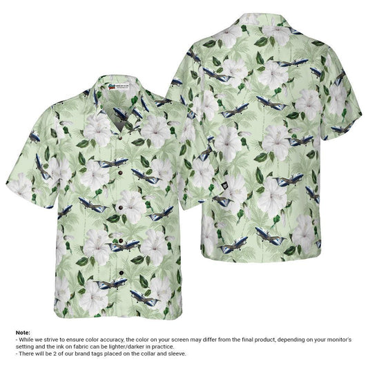 Sydney Housman Aloha Hawaiian Shirt For Summer, Airplane Hibiscus Pattern Hawaiian Shirt For Men Women, Gift For Friend, Family, Team - Amzanimalsgift