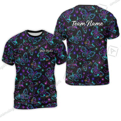 Custom Bowling Jersey Polo Shirt, Butterfly Moon Bowling, Custom Bowling Jersey Team Shirt For Players With Name & Team Name