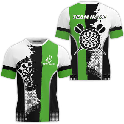 Custom Grunge Style Darts Team Jersey Polo Quarter-Zip Shirts, Custom Darts Team Jerseys Uniform, Personalized Name And Team Name