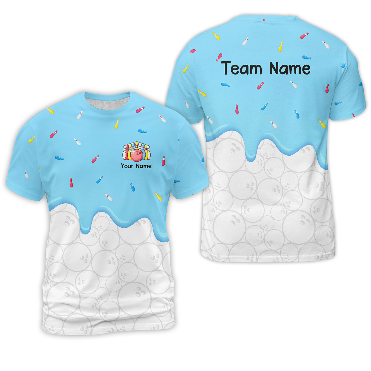 Customized Bowling Jersey Shirt, Ice Cream Sweet Melting Drip Bowling, Custom Bowling Team Shirt With Name and Team Name