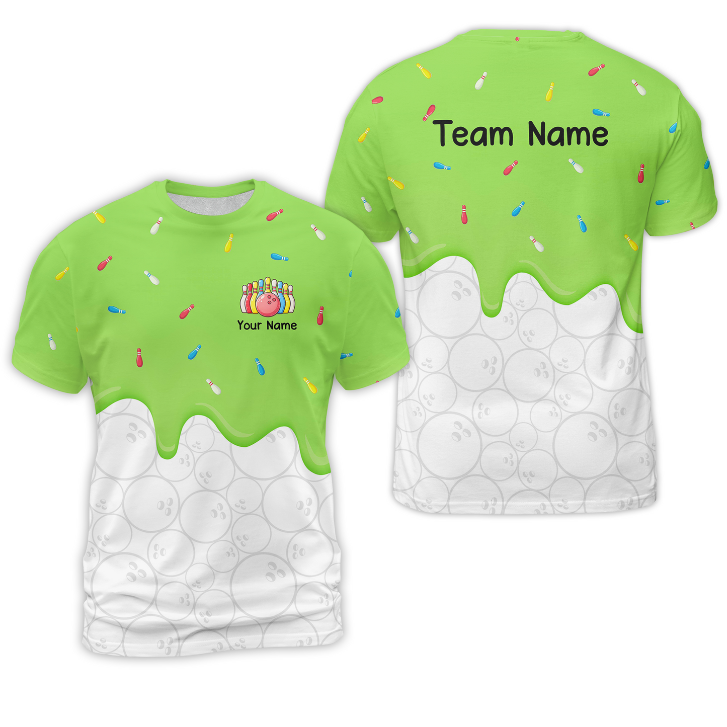 Customized Bowling Jersey Shirt, Ice Cream Sweet Melting Drip Bowling, Custom Bowling Team Shirt With Name and Team Name
