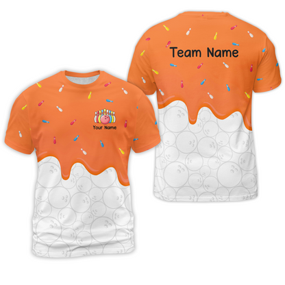 Customized Bowling Jersey Shirt, Ice Cream Sweet Melting Drip Bowling, Custom Bowling Team Shirt With Name and Team Name