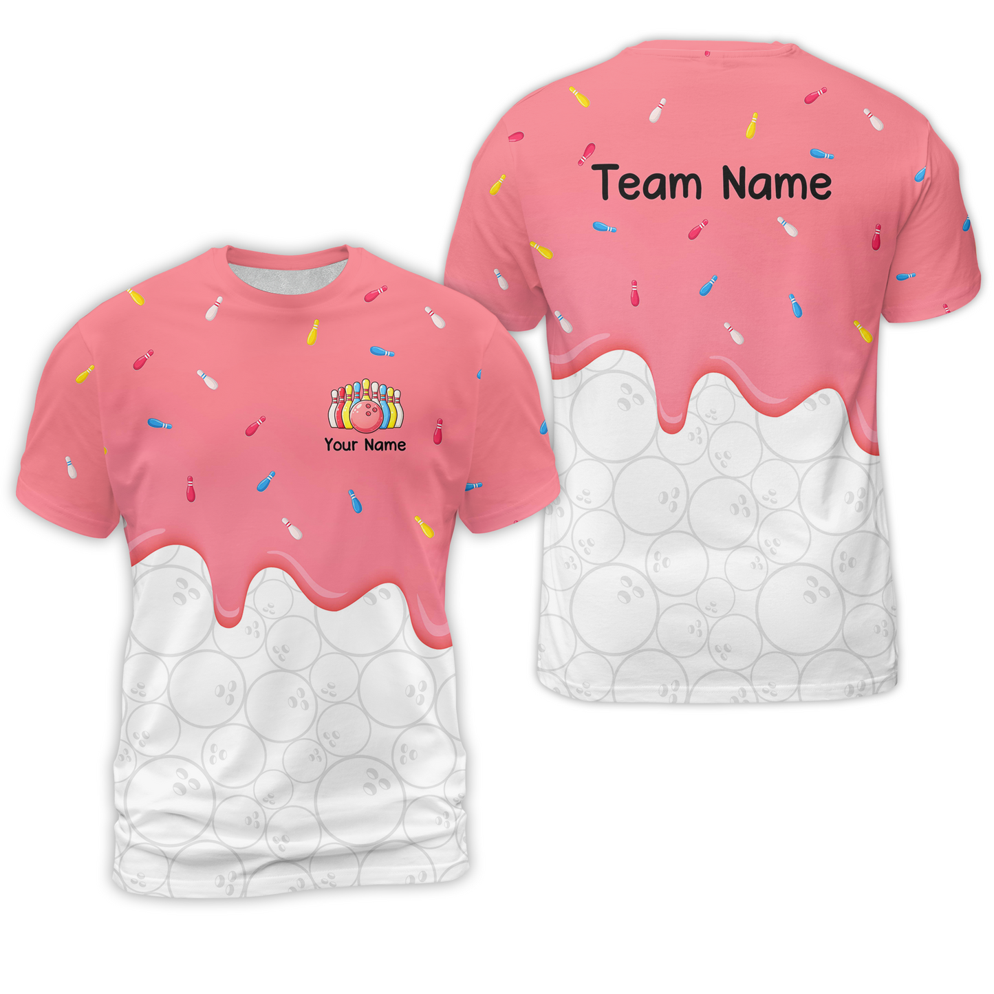 Customized Bowling Jersey Shirt, Ice Cream Sweet Melting Drip Bowling, Custom Bowling Team Shirt With Name and Team Name