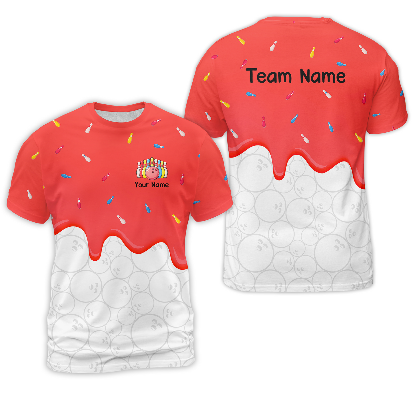 Customized Bowling Jersey Shirt, Ice Cream Sweet Melting Drip Bowling, Custom Bowling Team Shirt With Name and Team Name