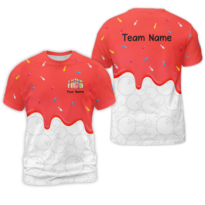 Customized Bowling Jersey Shirt, Ice Cream Sweet Melting Drip Bowling, Custom Bowling Team Shirt With Name and Team Name