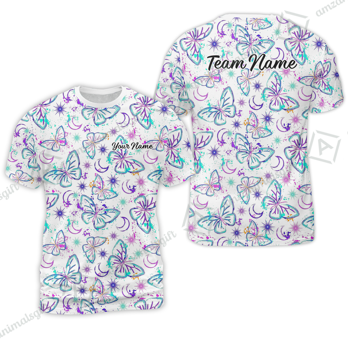 Custom Bowling Jersey Polo Shirt, Butterfly Moon Bowling, Custom Bowling Jersey Team Shirt For Players With Name & Team Name
