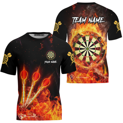Custom Dart Jersey Team Shirt For Players, Dart Flame, Personalize Name and Team Name