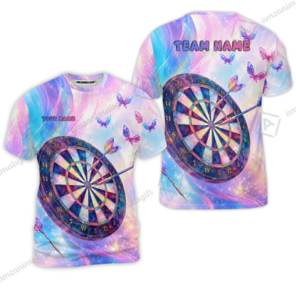 Custom Dart Jersey Team Shirt For Players, Dart Pastel Galaxy Butterfly, Personalize Name and Team Name