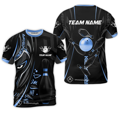 Custom Bowling Team Jerseys Polo Shirts, Bowling uniforms Ball & Pins Black Panther Pro Sport Multicolor Options Personalized Name And Team Name