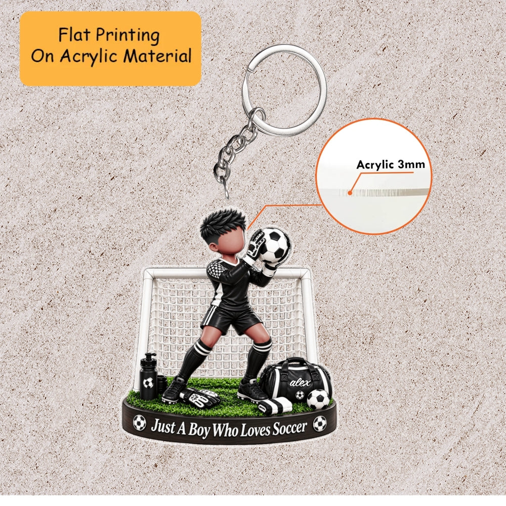 Personalized Soccer Goalkeeper Christmas Flat Printed Acrylic Ornament, Goal Net Action Setup, Custom Ornament Christmas Gift, Keychain Soccer, Car Ornament Soccer 