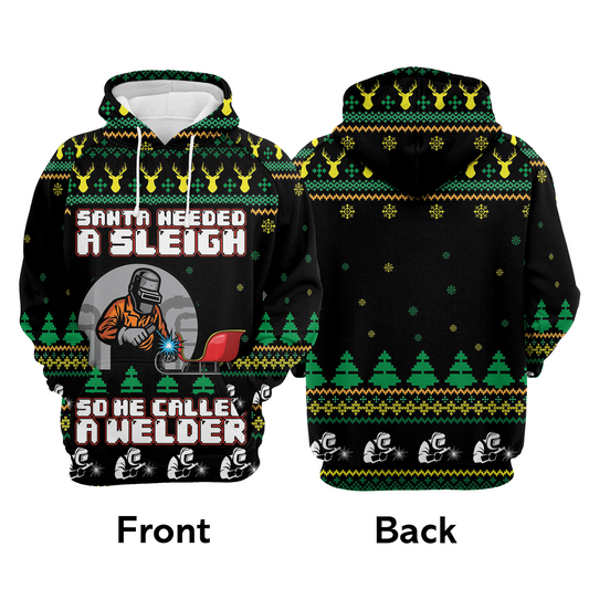 Santa Sleigh Welder Pullover Premium Hoodie Santa Needed A Sleigh, Perfect Outfit For Men And Women On Christmas New Year Autumn Winter