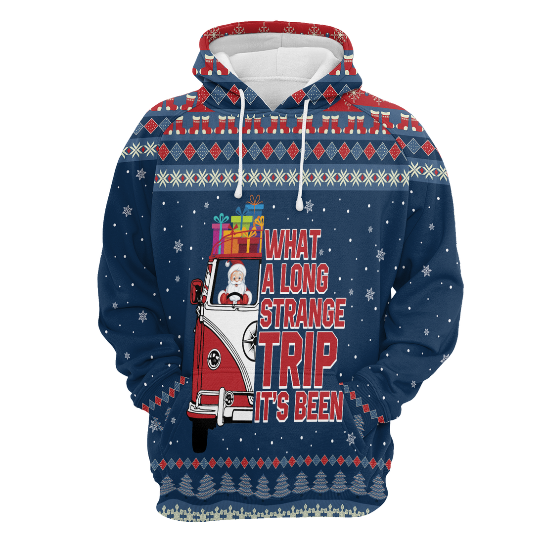 Santa Premium Christmas Hoodie, What A Long Strange Trip Its Been Christmas Unisex Hoodie For Men & Women - Perfect Gift For Christmas, Friends, Family