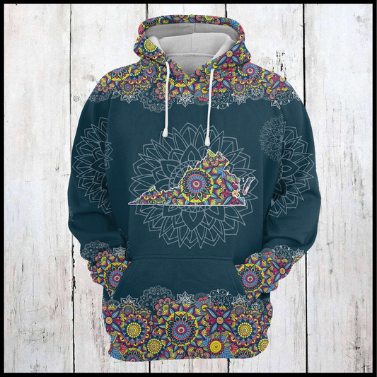 Virginia Mandala Pattern Pullover Premium Hoodie, Perfect Outfit For Men And Women On Christmas New Year Autumn Winter