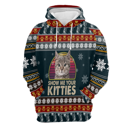 at Xmas Premium Christmas Hoodie, Show Me Your Kitties Unisex Hoodie For Men & Women - Perfect Gift For Christmas, Cat Lovers