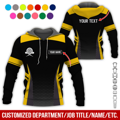 Customized Name & Text Darts Premium Hoodie, Grey Spot Pattern Darts Black Hoodie, Perfect Gift For Darts Lovers, Darts Player