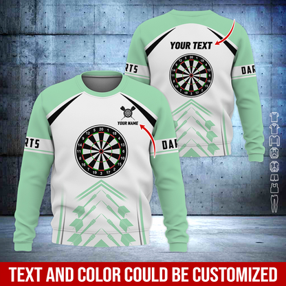Customized Darts Sweatshirt, Dartsboards Pattern Sweatshirt White For Men & Women, Perfect Gift For Darts Lovers, Darts Player