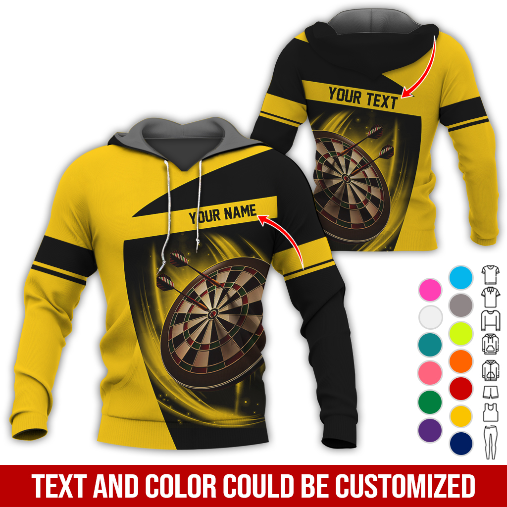 Personalized Name & Text Premium Hoodie, Darts Team Is My Life Hoodie, Perfect Gift For Darts Lovers, Darts Player