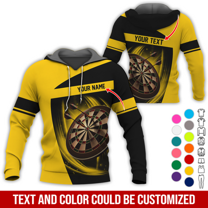 Personalized Name & Text Premium Hoodie, Darts Team Is My Life Hoodie, Perfect Gift For Darts Lovers, Darts Player