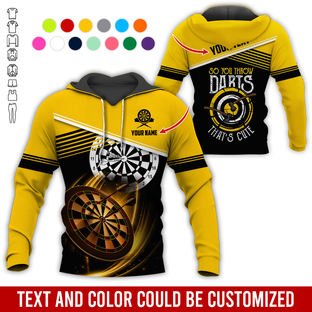 Customized Name & Text Darts Premium Hoodie, So You Throw Darts That's Cute Darts Hoodie, Perfect Gift For Darts Lovers, Darts Player
