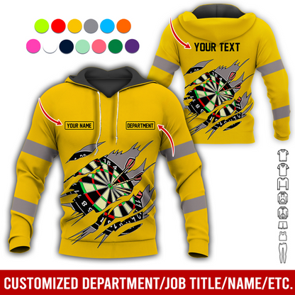 Personalized Darts Premium Hoodie, Customized Name, Text & Department Darts Hoodie, Perfect Gift For Darts Lovers, Friend, Family