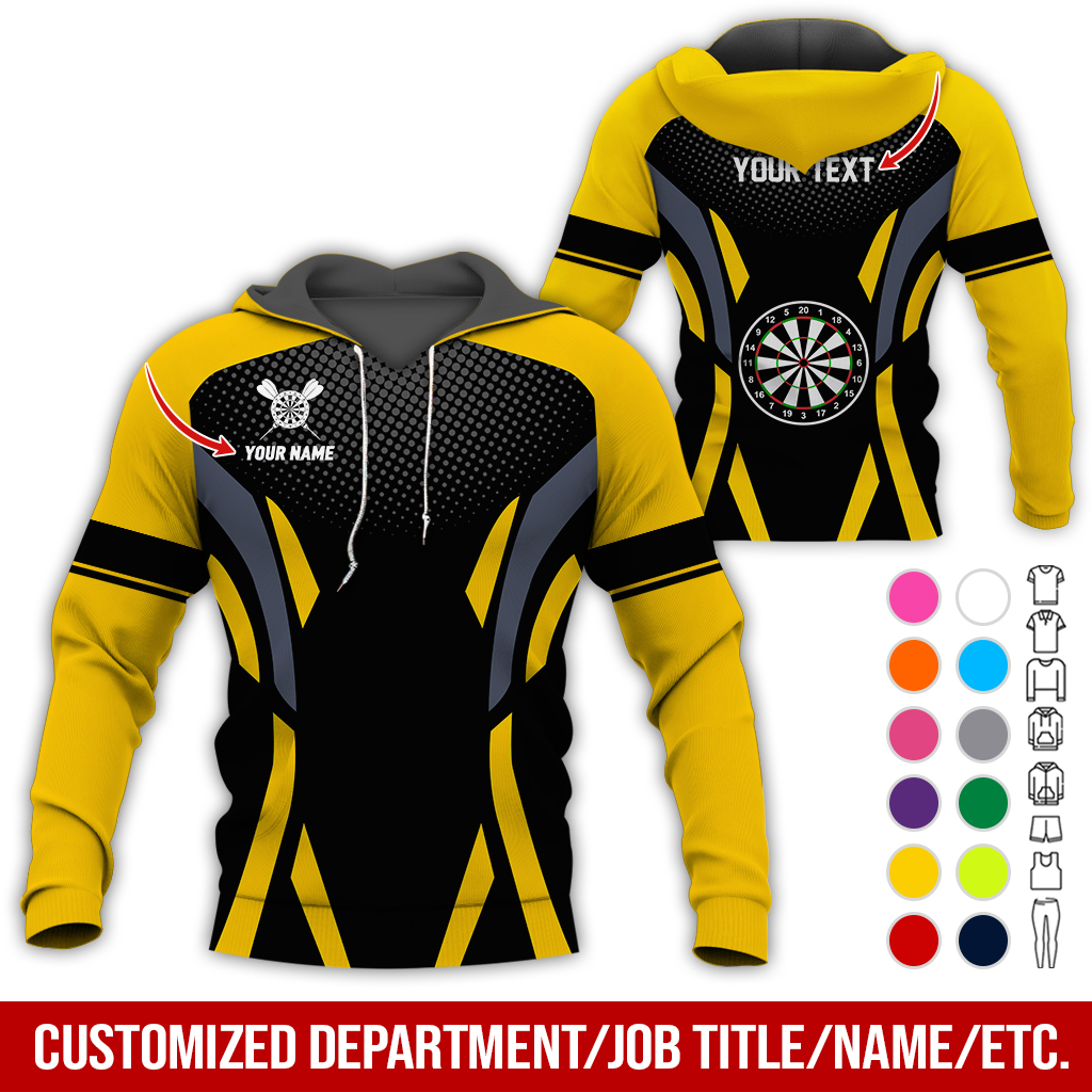Personalized Darts Premium Hoodie, Custom Name & Text Darts Hoodie Gift For Darts Lovers, Friend, Family