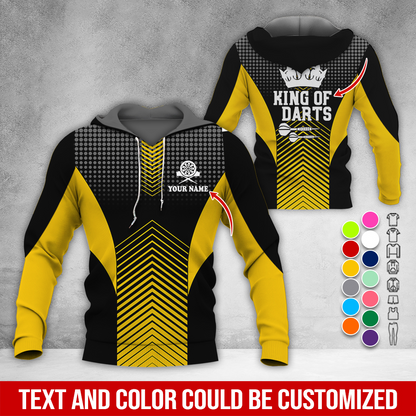 Customized Name & Text Darts Premium Hoodie, King Of Darts, Spot Pattern Hoodie, Perfect Gift For Darts Lovers, Darts Player