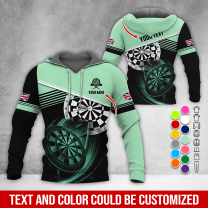 Customized Name & Text Darts Premium Hoodie, Custom Your Flag Hoodie, Perfect Gift For Darts Lovers, Friend, Family