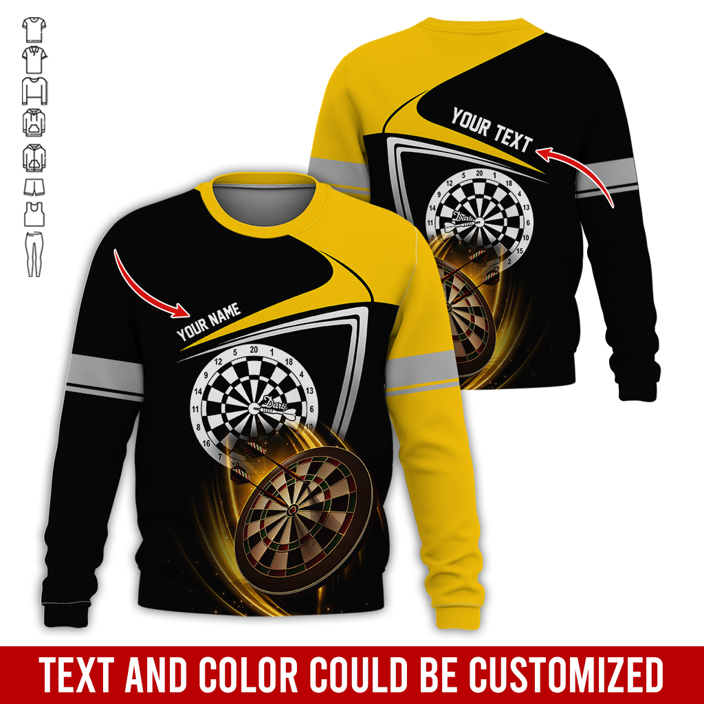 Customized Darts Sweatshirt, Personalized Name & Text Sweatshirt, Darts Pattern Sweatshirt, Perfect Gift For Darts Lovers, Darts Player