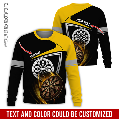 Customized Darts Sweatshirt, Personalized Name & Text Sweatshirt, Darts Pattern Sweatshirt, Perfect Gift For Darts Lovers, Darts Player