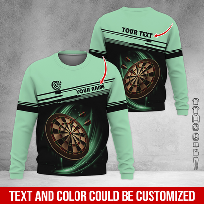 Customized Darts Sweatshirt, Personalized Name & Text Darts Sweatshirt, Darts Pattern Sweatshirt, Perfect Gift For Darts Lovers, Friend, Family