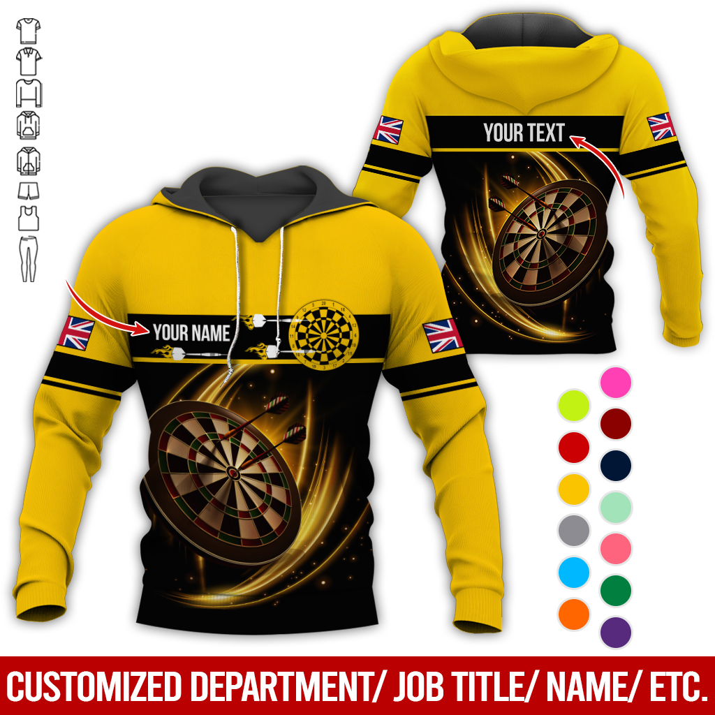 Personalized Darts Premium Hoodie, Custom National Flag Hoodie For Men & Women, Perfect Gift For Darts Lovers, Friend, Family